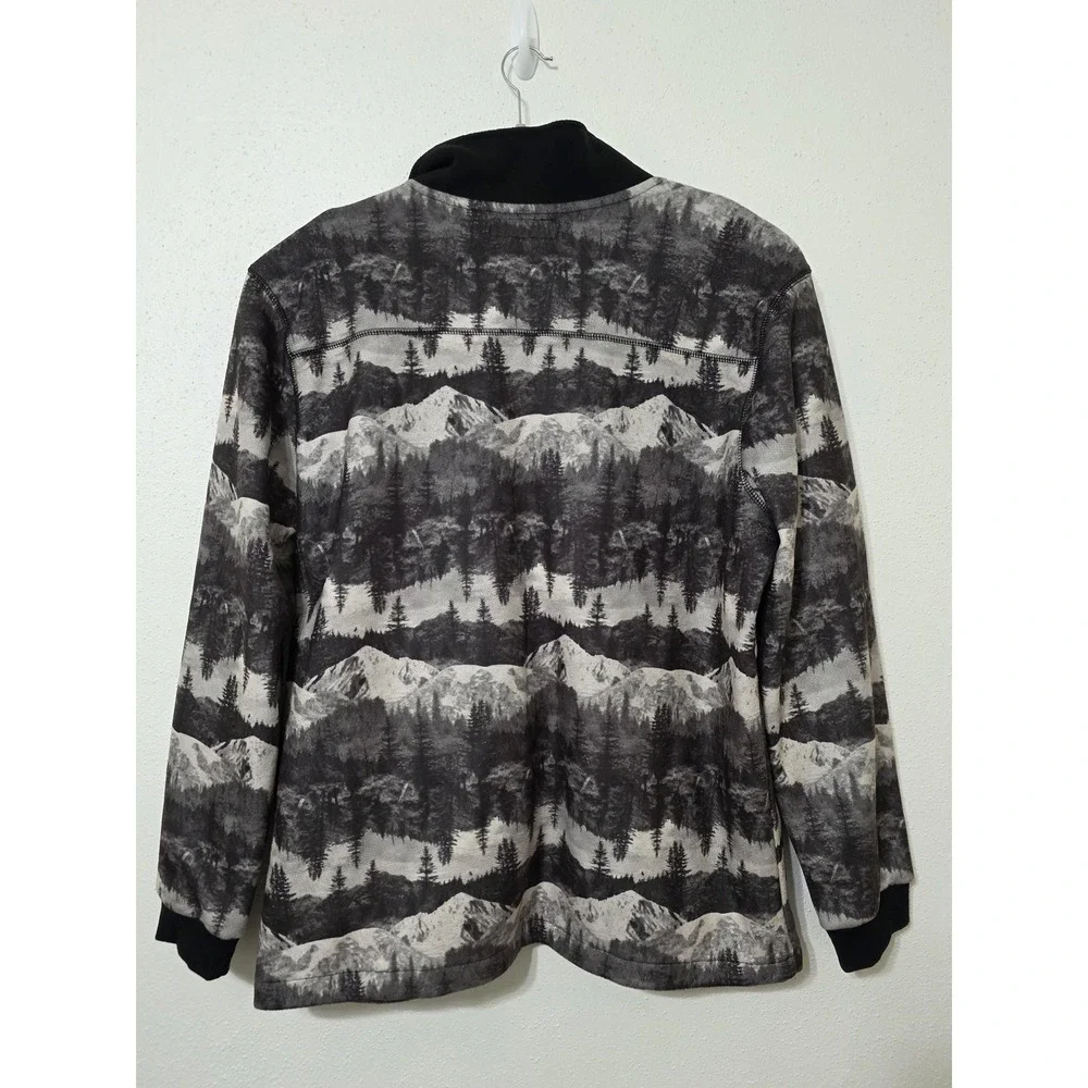 PacSun Scenic Polar Full Zip Sweater Woodlands Pattern Lightweight Hiking Jacket